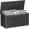 thumbnail image 1 of LOJIAWOWE 320 Gallon Resin Deck Box, Waterproof Lockable Outdoor Storage Container for Patio Furniture, Pool Supplies, Black, 1 of 8