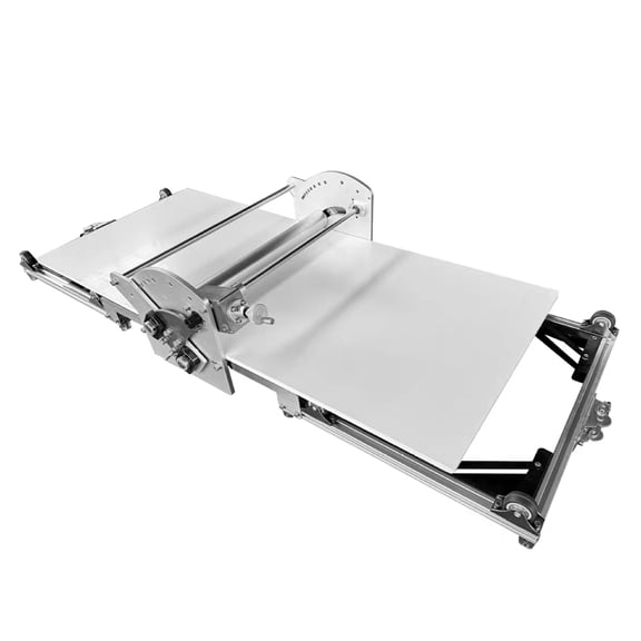 LOJIAWOWE Foldable Electric Dough Sheeter Countertop Pastry Rolling Machine With Adjustable Dough Thickness For Bakery Home Croissant Pie Puff Pastry Making US Plug Silver 51.18X22.44X9.06in