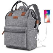 LOKASS 17.3 Inch Travel Laptop Backpack Business Computer Backpacks School Bag, Multipurpose Casual Daypack with USB Charging Port for Women & Men,Pink