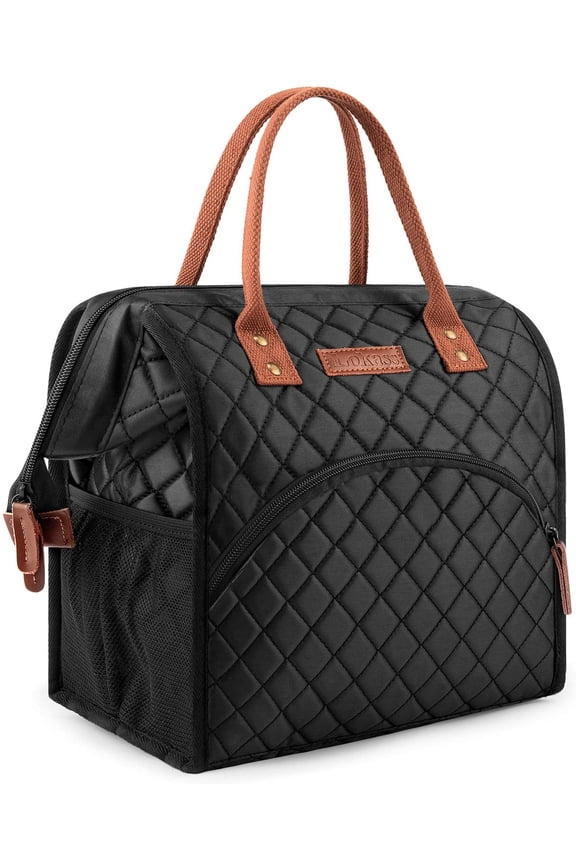 Lunch Bag Thermal Lunch Box for Women Men Wide-Open Lunch Tote Bag Durable Nylon Snacks Organizer