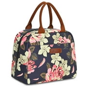 LOKASS Lunch Bag Insulated Water-Resistant Thermal Lunch Cooler Soft Liner Lunch Bag, Peony Blue