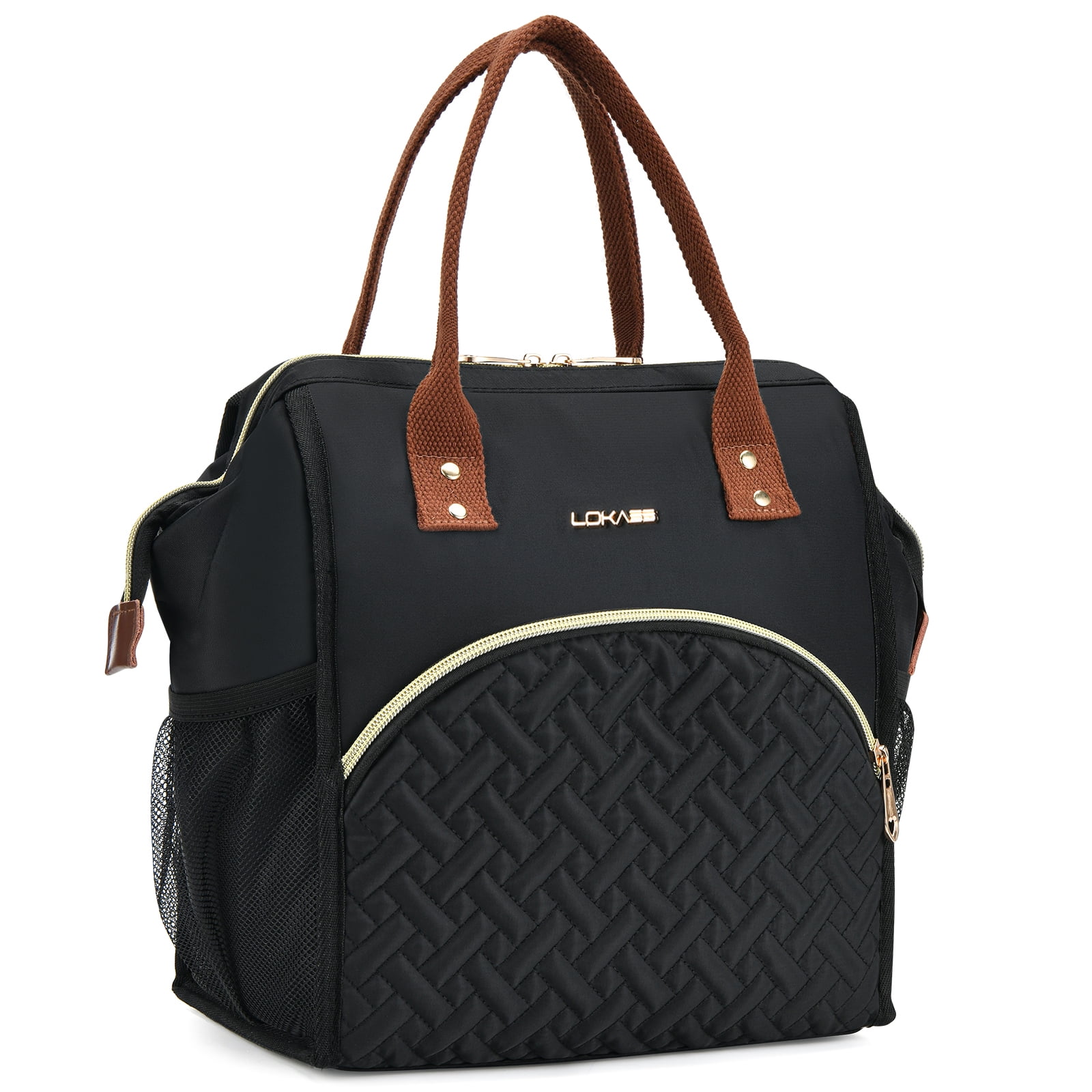 LOKASS Lunch Bag Women Insulated Lunch Box Wide-Open Lunch Tote Bag ...