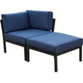 thumbnail image 1 of LOKATSE HOME 2 Piece Corner & Armless Sofa Outdoor Furniture Sectional Couch Set Patio Loveseat, 1 of 8