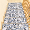 thumbnail image 1 of LOKHOM 15 Pack 8"x30" Abstract Stair Treads for Wooden Steps Indoor Non Slip Stair Carpet for Kids Elders and Pets, Blue, 1 of 8