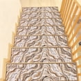thumbnail image 1 of LOKHOM 15 Pack 8"x30" Abstract Stair Treads for Wooden Steps Indoor Non Slip Stair Carpet for Kids Elders and Pets, Brown, 1 of 8