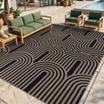 thumbnail image 1 of LOKHOM 8'x10' Faux Jute Outdoor Rugs, Geometric Area Rug for Living Room, Washable Non Slip Indoor Outdoor Carpet for Patio Backyard Bedroom, Black Brown, 1 of 9