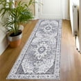 thumbnail image 1 of LOKHOM 2' x 6' Bohemian Runner Rug for Hallway, Non Slip Machine Washable Medallion Area Rugs for Kitchen, Laundry, Living Room, Dark Gray, 1 of 15