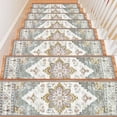 thumbnail image 1 of LOKHOM 15 Pack Carpet Stair Treads for Wooden Steps Indoor 8" X 30" Non Slip Staircase Step Treads for Dogs, Kids and Elders, Green/Yellow, 1 of 7