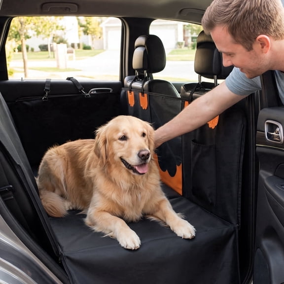 LOKHOM Dog Seat Cover, Upgrade Large Back Seat Pet Seat Cover Hammock for Cars, Trucks, SUVs with Nonslip Backing, Side Flaps, Waterproof, Black
