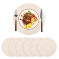 thumbnail image 1 of LOKHOM 13" Round Placemats Set of 6, Faux Leather Waterproof Heat Resistant Placemats, Reversible Solid Table Mats for Kitchen Dining Room, Beige, 1 of 7