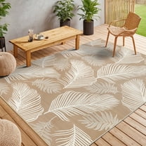 LOKHOM 8'x10' Beige Outdoor Rug Waterproof Reversible Plastic Straw Rug for Patios,Porch,RV,Beach