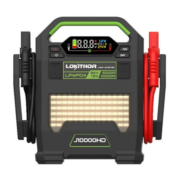 LOKITHOR J10000HD Heavy Duty Jump Starter with LiFePO4 12V/10000Amp & 24V/5000Amp