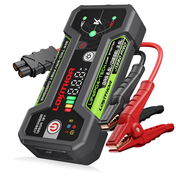 LOKITHOR J1350 PRO LiFePO4 Car Jump Starter (6.5L Gas/3.5L Diesel), 1350A 12V Jump Box, ConnectMax, 30W Power Bank, LED Light for Car, Truck & SUV