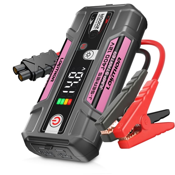 LOKITHOR J400 2000A Car Jump Starter for Cars, Trucks & SUVs (8L Gas/6L Diesel), 12V Portable Jump Box with ConnectMax Tech, Power Bank and LED Light