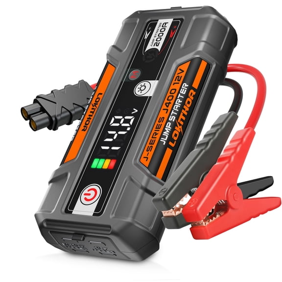 LOKITHOR J400 2000A Car Jump Starter Lithium Battery Booster for 8L Gas/6L Diesel, ConnectMax Tech, USB Charge, Smart Display, Portable 12V Jump Box