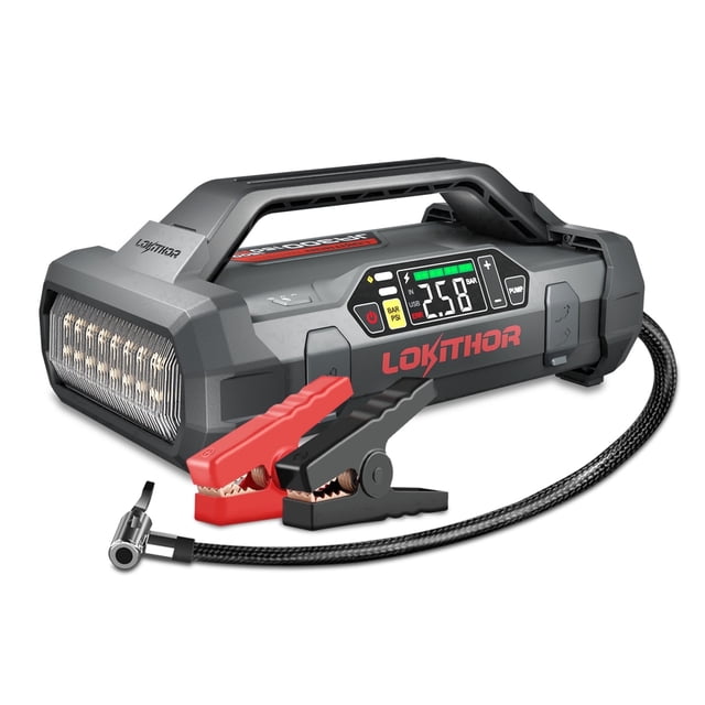 LOKITHOR JA300 1500Amp 12V Jump Starter & Air Compressor, 150 PSI Tire ...