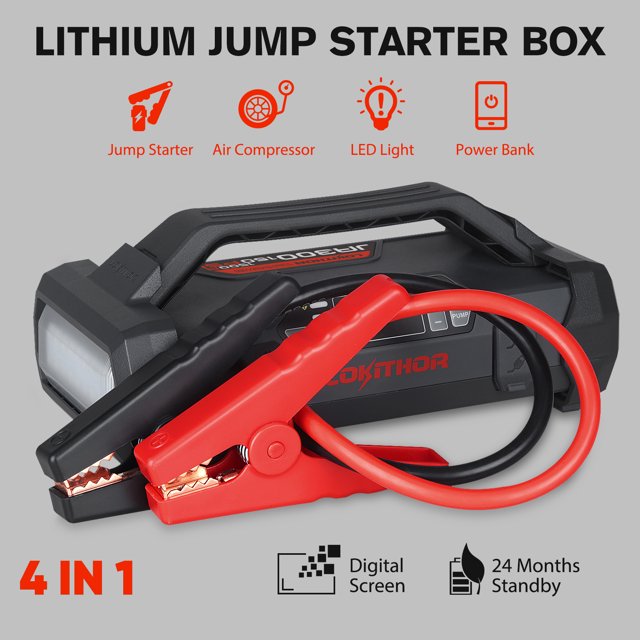 LOKITHOR JA300 1500Amp 12V Jump Starter & Air Compressor, 150 PSI Tire
