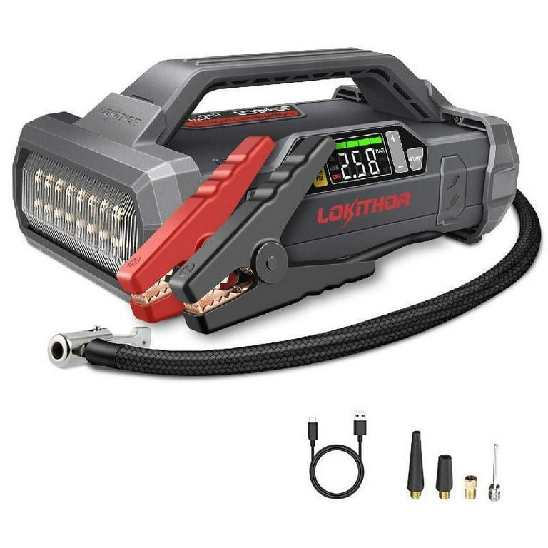 LOKITHOR JA401 3750A 12V Jump Starter with Air Compressor, 60W Two