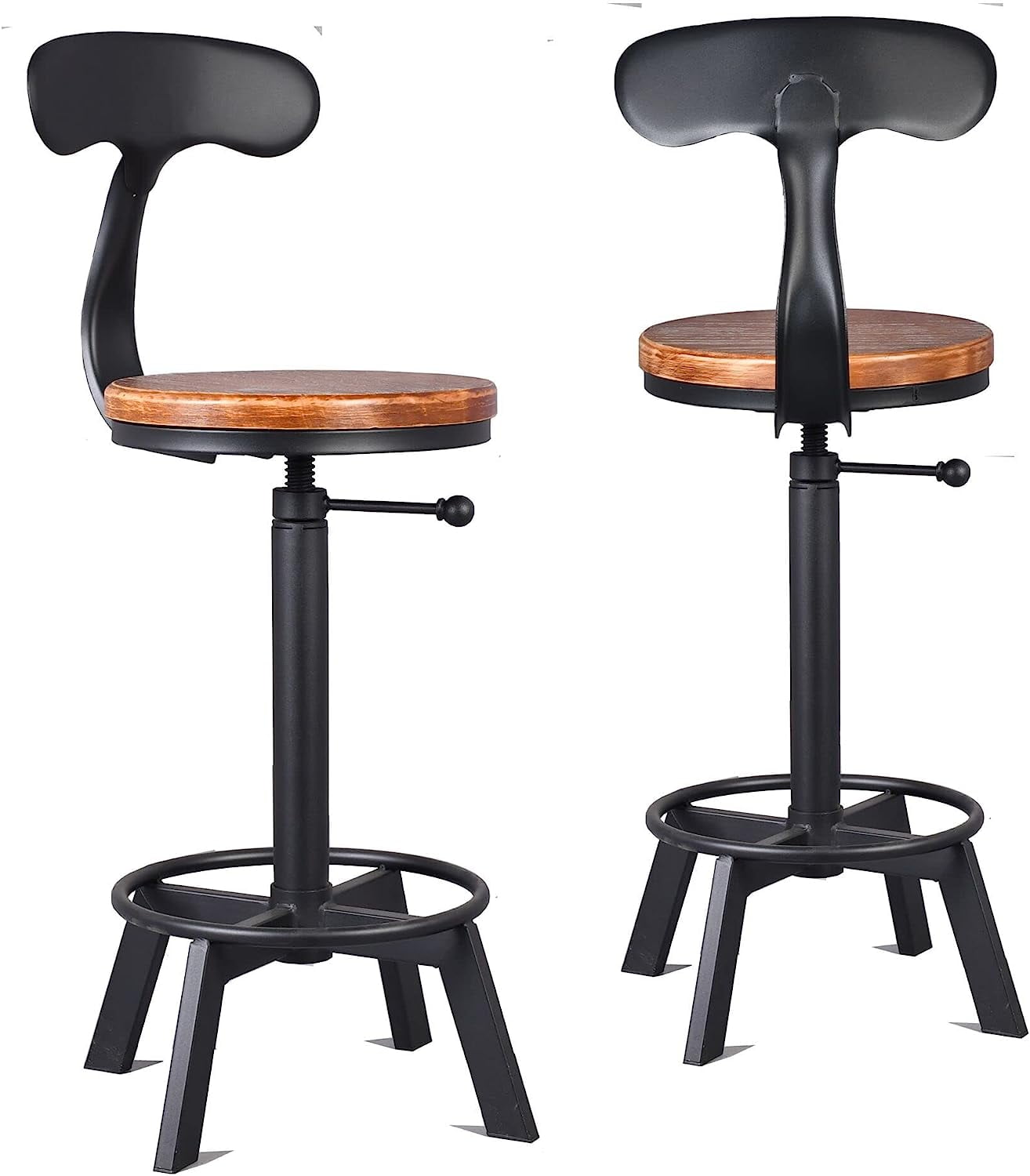 Swivel Counter Height Bar Stools Set Of 3, Brown Faux Leather