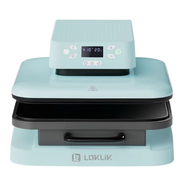 LOKLiK by HTVRONT 1500W 15"x15" Automatic Heat Press Machine for Transfer Vinyl & Sublimation Project,Light Blue