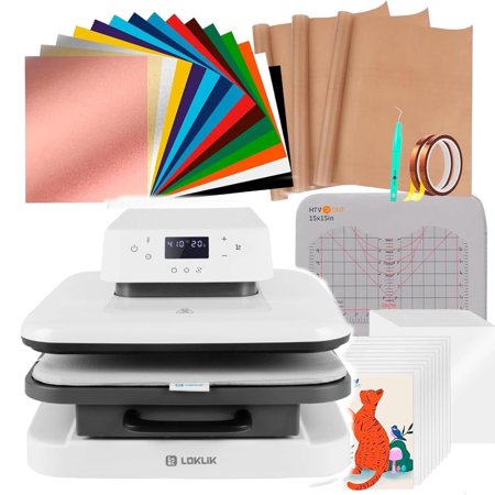 LOKLiK by HTVRONT 1500W 15"x15" Automatic Heat Press Machine for Transfer Vinyl & Sublimation Project