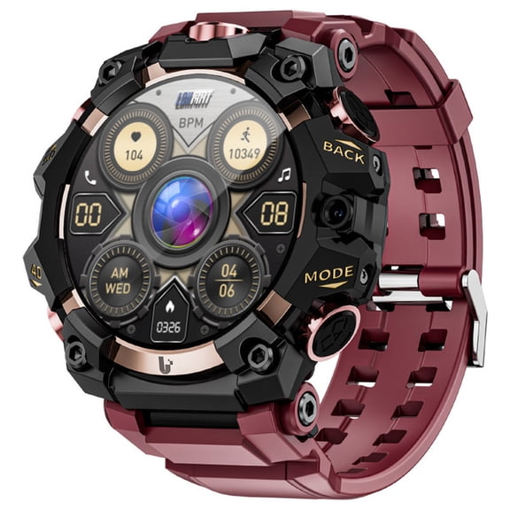 LOKMAT APPLLP 2 Pro Smartwatch, 1.5 inch AMOLED Screen with Clear Display, 5G LTE , Dual Cameras , Facial Recognition , 4GB+64GB Storage for Apps & Files for Daily Use- Red