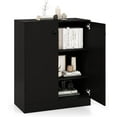 thumbnail image 1 of LOKO 2-Door Storage Cabinet, Modern Floor Cabinet with 3-Tier Shelf, Freestanding Side Cabinet with Anti-Toppling Device, Storage Organizer for Living Room, Kitchen, Dining Room, Entryway (Black), 1 of 18