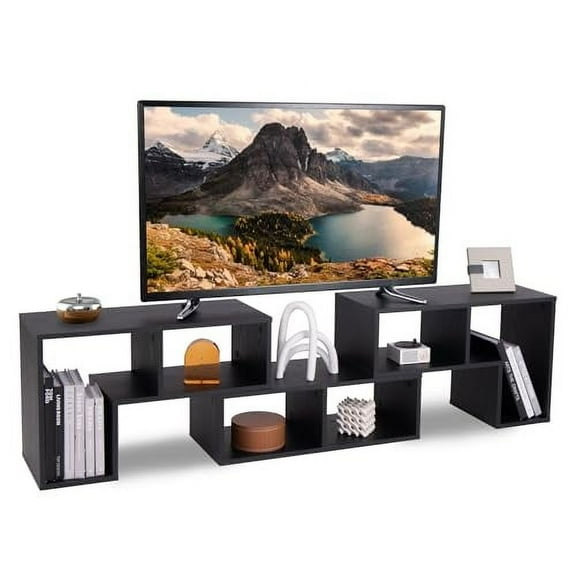 LOKO 3 Pieces Cube TV Stand, Modern Entertainment Center for up to 65 Inch TV, Minimalist TV Console Table, Free Combination Storage Bookcase Shelf for Living Room or Bedroom (Blac