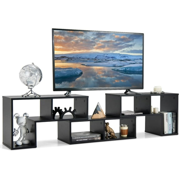 LOKO 3 Pieces Cube TV Stand, Modern Entertainment Center for up to 65 Inch TV, Minimalist TV Console Table, Free Combination Storage Bookcase Shelf for Living Room or Bedroom (Black)