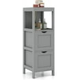 thumbnail image 1 of LOKO Bathroom Floor Cabinet, Multifunctional Floor Storage Cabinet with 2 Removable Drawers, Modern Bathroom Cabinet with Anti-toppling Strap, 12 x 12 x 35 inches (Grey), 1 of 9