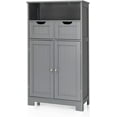 thumbnail image 1 of LOKO Bathroom Storage Cabinet, Multifunctional Floor Storage Organizer with 2 Removable Drawers & Adjustable Shelf, Modern Wooden Floor Cabinet for Living Room, Laundry Room or Dining Room (Grey), 1 of 19
