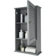 thumbnail image 1 of LOKO Bathroom Wall Cabinet, Bathroom Cabinet Wall Mounted with Single Shutter Door and Adjustable Shelf, Small Medicine Cabinet for Living Room, Kitchen or Entryway, 16.5 x 6.5 x 27.5 inches (Grey), 1 of 14