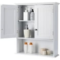 thumbnail image 1 of LOKO Bathroom Wall Cabinet, Wall Mounted Storage Cabinet with Double Doors, Multifunctional Medicine Cabinet with Adjustable Shelf, 23.5 x 7.5 x 28 inches (White), 1 of 16