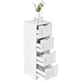 thumbnail image 1 of LOKO Floor Storage Cabinet with 4 Drawers, Bathroom Cabinet with Anti-toppling Device, Multifunctional Floor Cabinet for Bathroom, Living Room, Kitchen, 12 x 12 x 32 inches (White), 1 of 9