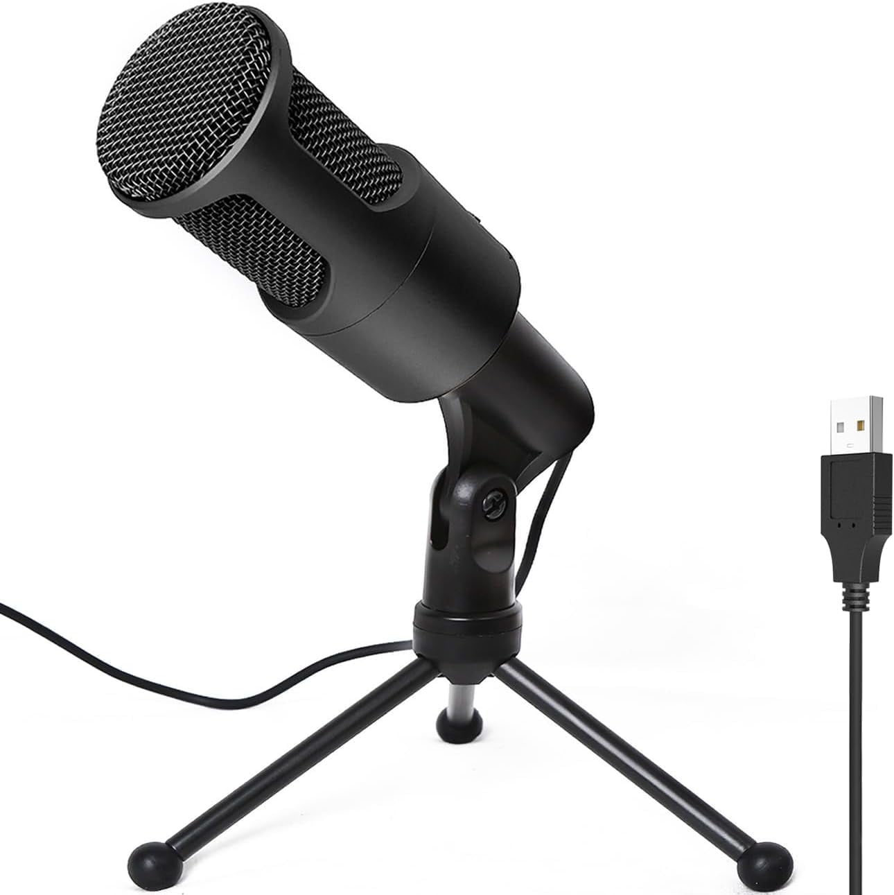 LOKUKA PC USB Microphone, Podcast Condenser Mic with Foldable Tripod Mute Switch for Streaming, Gaming, Podcasting, Recording on Computer, Laptop, PS4/5