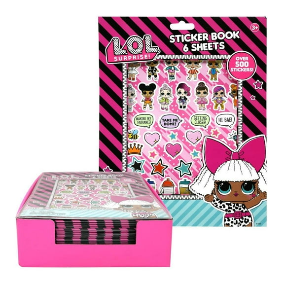 LOL 8x10" 6 Sheets Sticker Book in PDQ, Lol Surprise Sticker Book Clearence