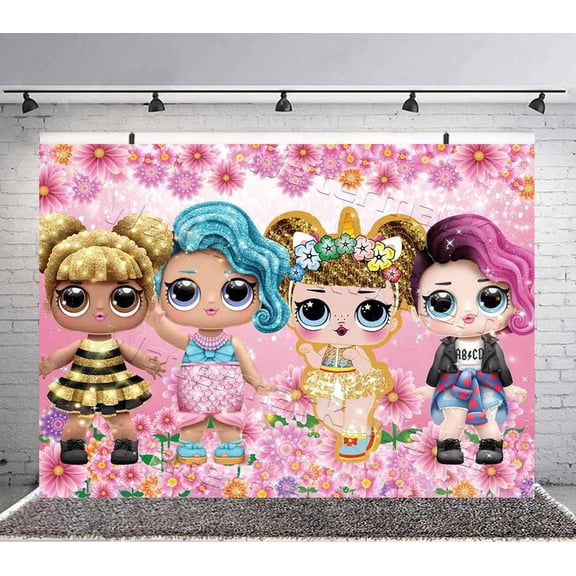 LOL Birthday Banner Backdrop Background Party Supplies Taspestry Post Wall Decor