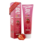 LOL Fluoride Free Nano Hydroxyapatite Toothpaste Kids | Kids Toothpaste No Fluoride with Probiotics | Remineralizing | Vegetable-Based Foaming Agent. for Children & Parents 3.5oz, Strawberry Smile