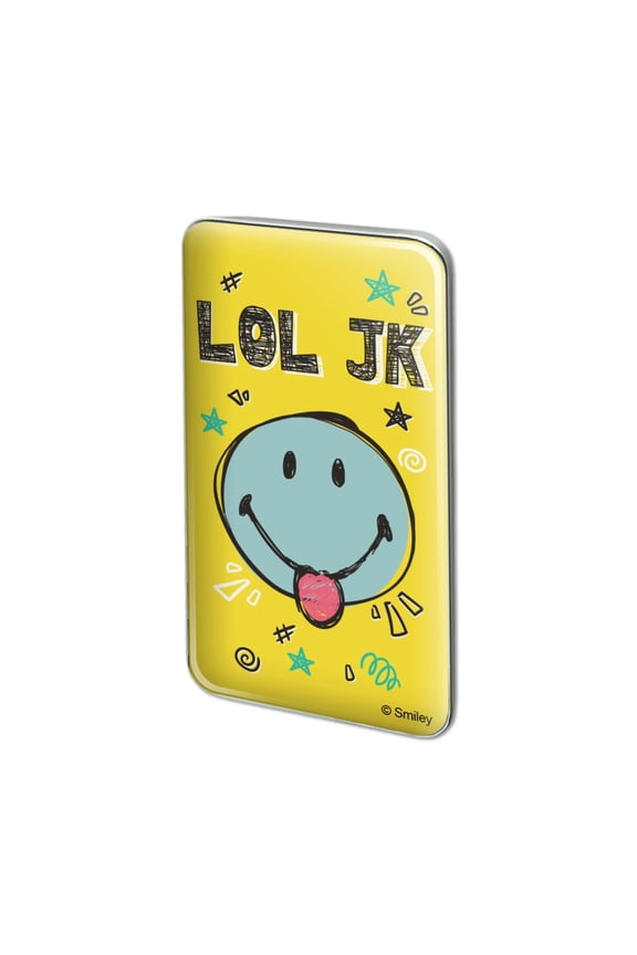 LOL JK Smiley Face Tongue Just Kidding Laugh Out Loud Officially Licensed Metal Rectangle Lapel Hat Pin Tie Tack Pinback