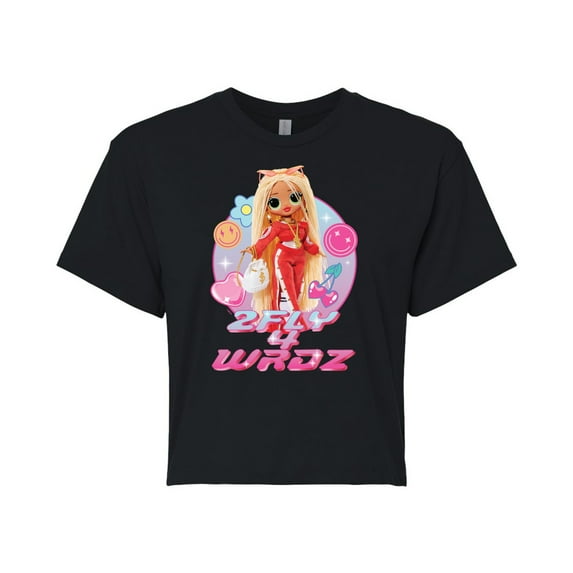 LOL OMG! Fashion Dolls - 2Fly 4 Wrdz - Juniors Cropped Cotton Blend T-Shirt