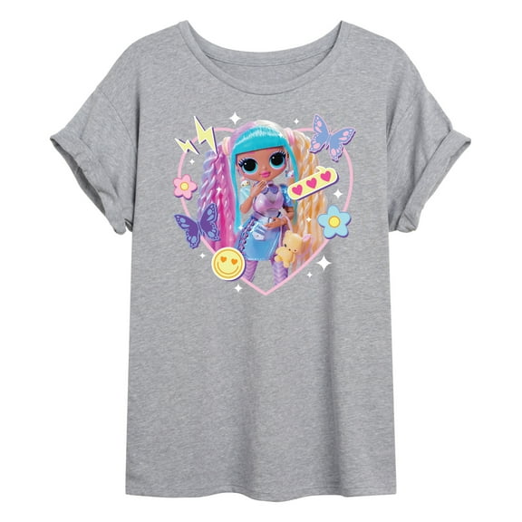 LOL OMG! Fashion Dolls - Candylicious, Butterflies, & Hearts - Juniors Ideal Flowy Muscle T-Shirt