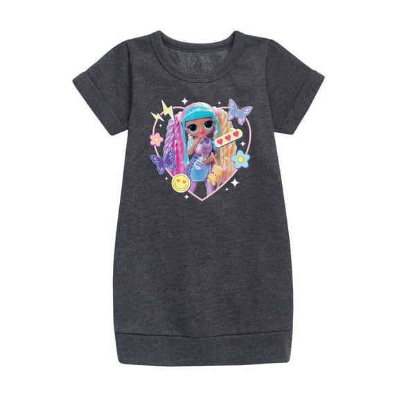 LOL OMG! Fashion Dolls - Candylicious, Butterflies, & Hearts - Toddler & Youth Girls Fleece Dress