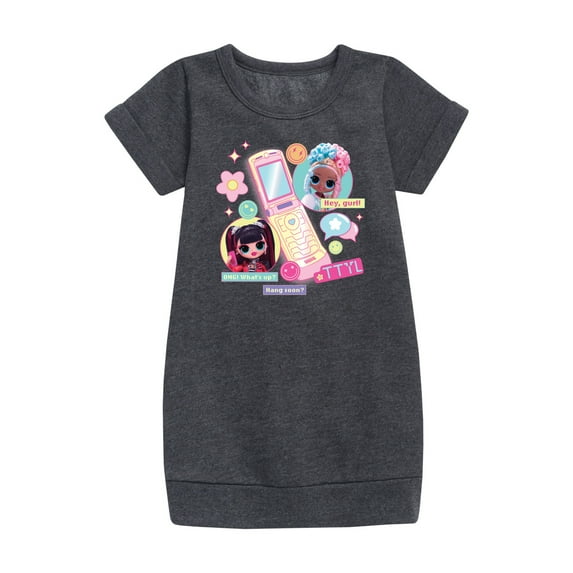 LOL OMG! Fashion Dolls - Cell Phone Chat Girls - Toddler & Youth Girls Fleece Dress