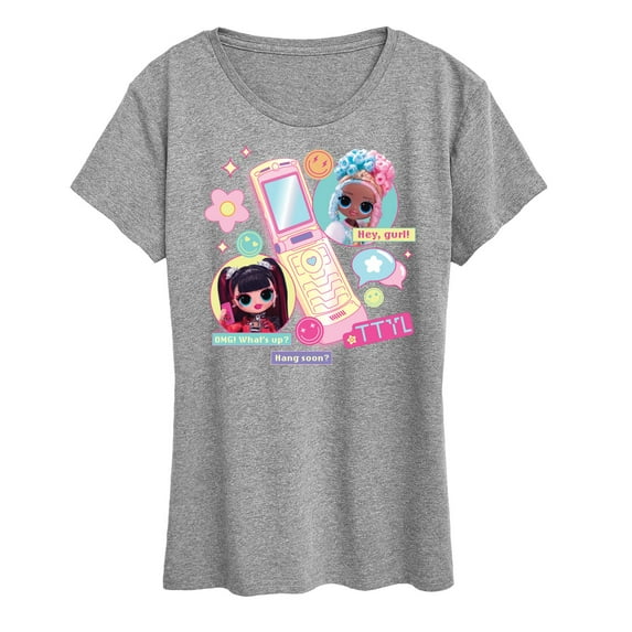 LOL OMG! Fashion Dolls - Cell Phone Chat Girls - Women's Short Sleeve Graphic T-Shirt