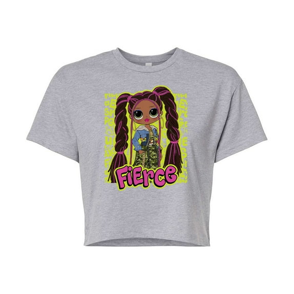 LOL OMG! Fashion Dolls - Fierce Graffiti - Juniors Cropped Cotton Blend T-Shirt