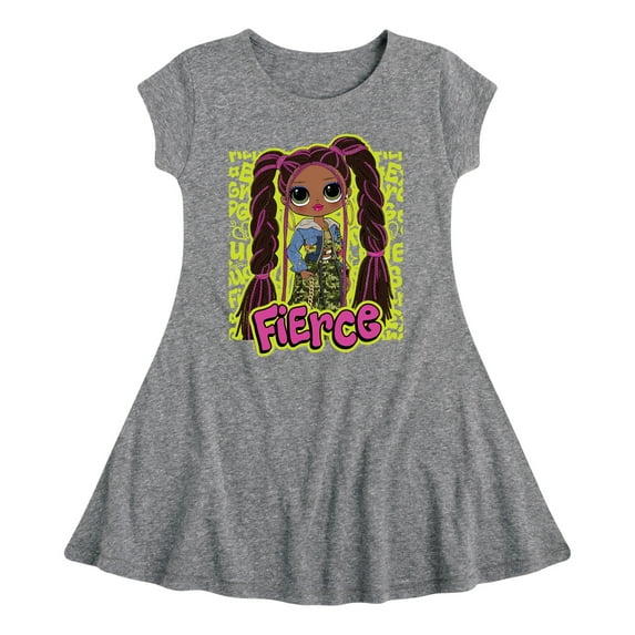 LOL OMG! Fashion Dolls - Fierce Graffiti - Toddler & Youth Girls Fit & Flare Dress