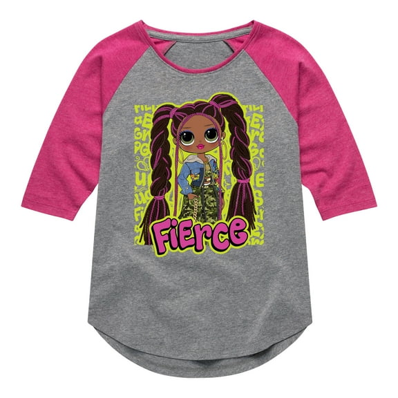 LOL OMG! Fashion Dolls - Fierce Graffiti - Toddler & Youth Girls Raglan Graphic T-Shirt