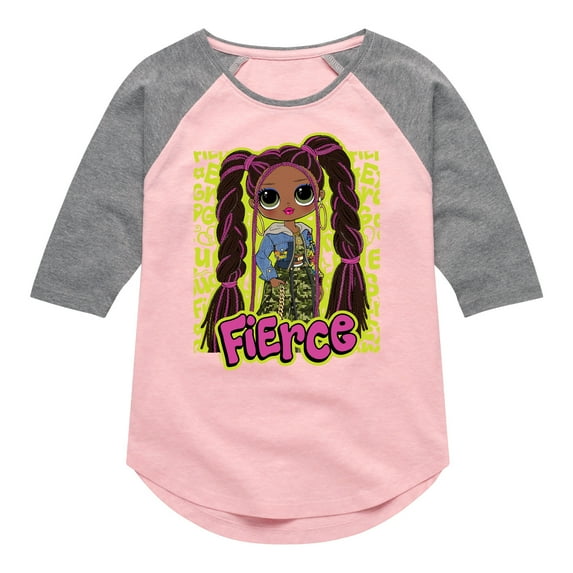 LOL OMG! Fashion Dolls - Fierce Graffiti - Toddler & Youth Girls Raglan Graphic T-Shirt