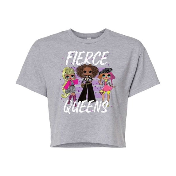 LOL OMG! Fashion Dolls - Fierce Queens - Juniors Cropped Cotton Blend T-Shirt
