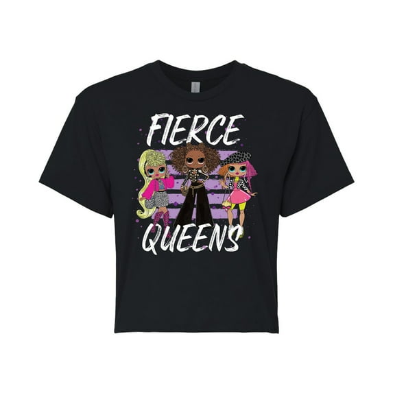 LOL OMG! Fashion Dolls - Fierce Queens - Juniors Cropped Cotton Blend T-Shirt